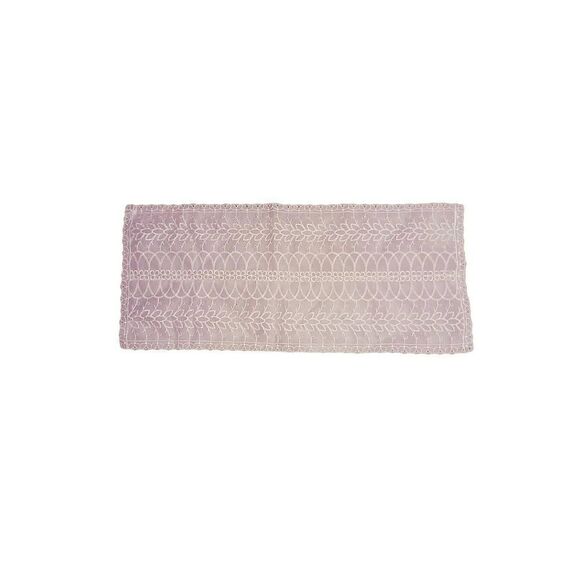 Vintage 46" Pink Table Runner Tambour Lace Floral Embroidered Net Holy Trinity - Picture 1 of 5